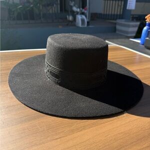 Lack of Color Women's The Sierra 100% Australian Wool Boater Hat Black Sz Large